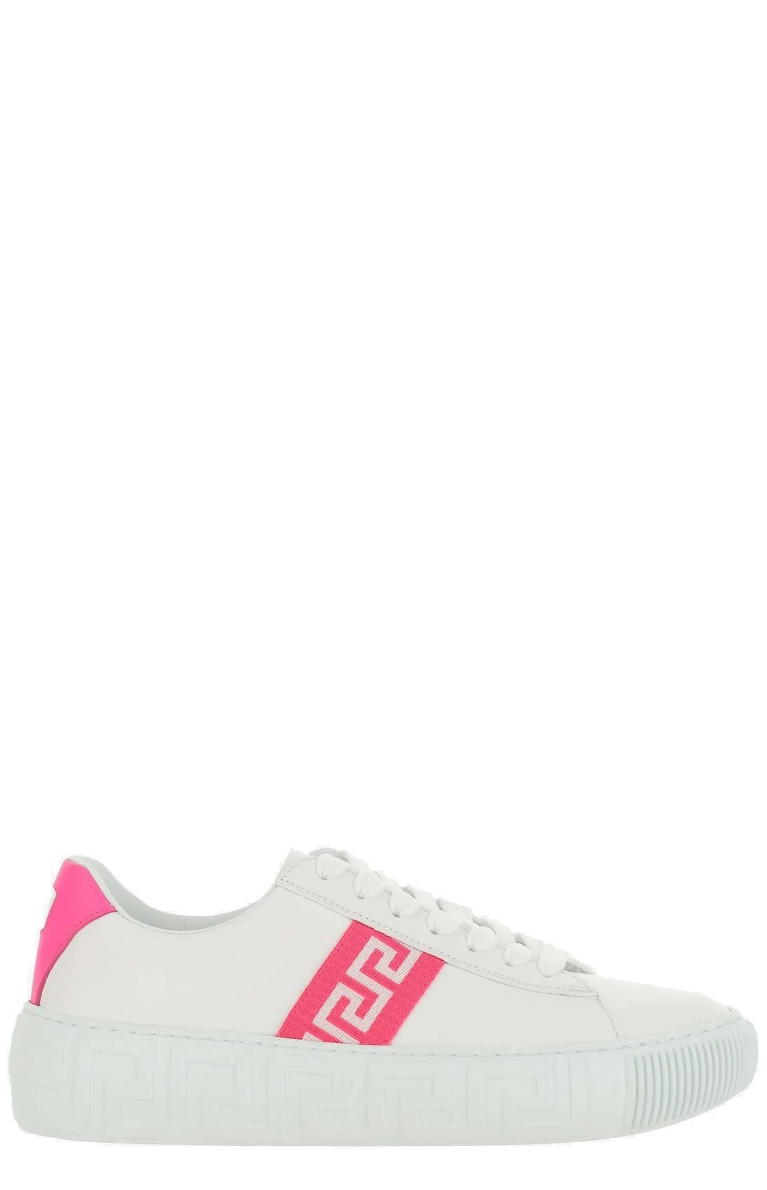 Versace Greca-Print Lace Up Sneakers