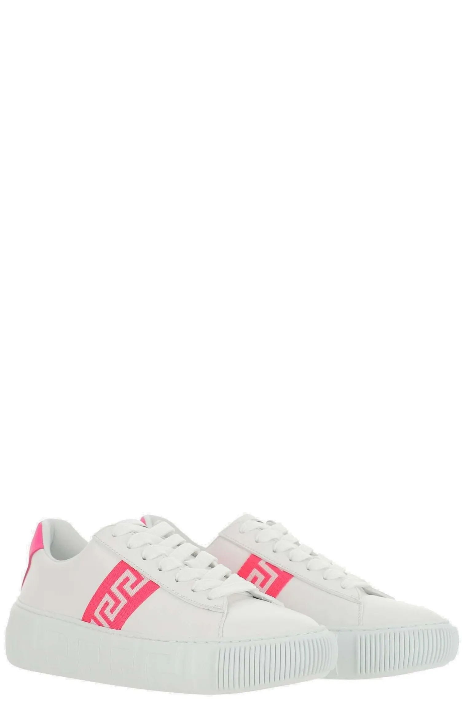 Versace Greca-Print Lace Up Sneakers