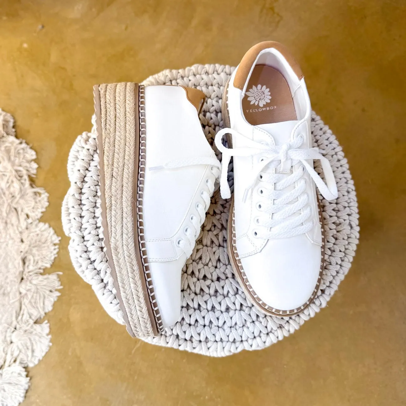 Yellow Box | Misty Espadrille Sneaker in White