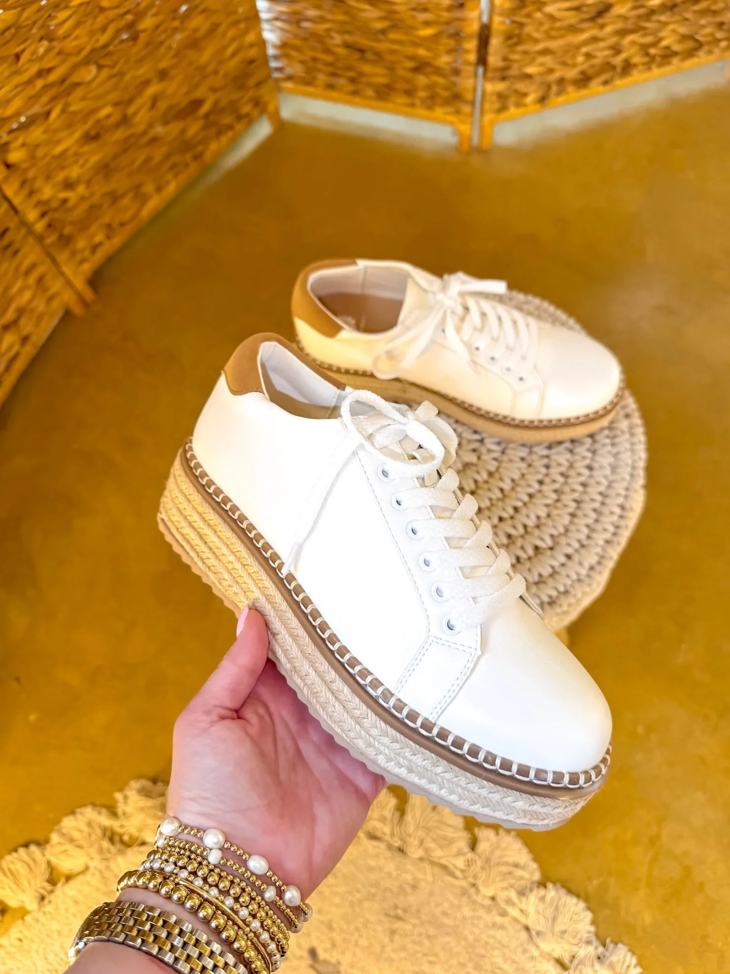 Yellow Box | Misty Espadrille Sneaker in White