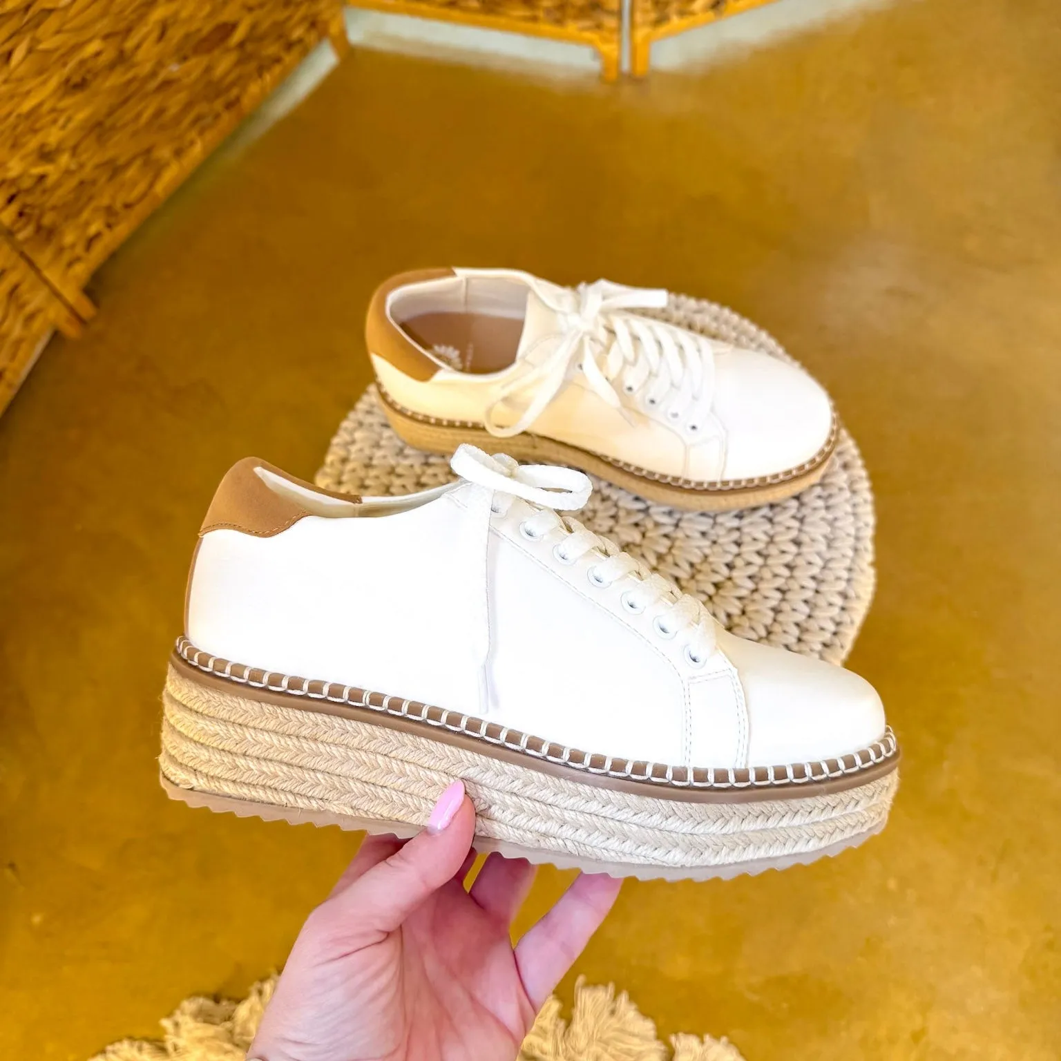 Yellow Box | Misty Espadrille Sneaker in White